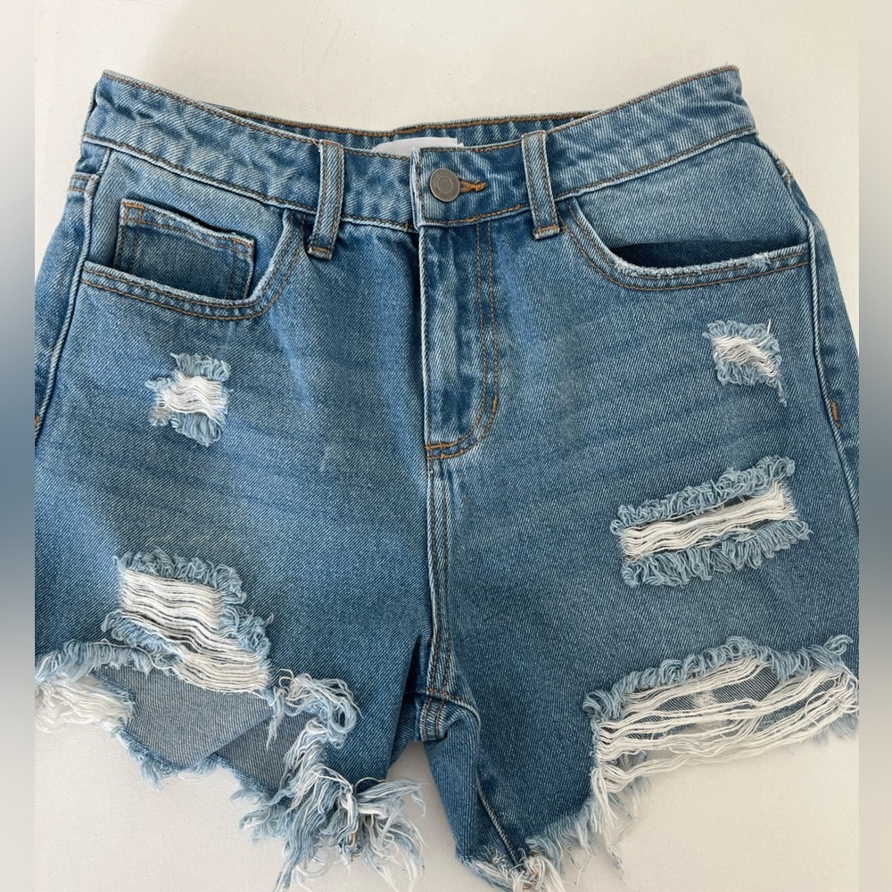 High Rise Denim Shorts